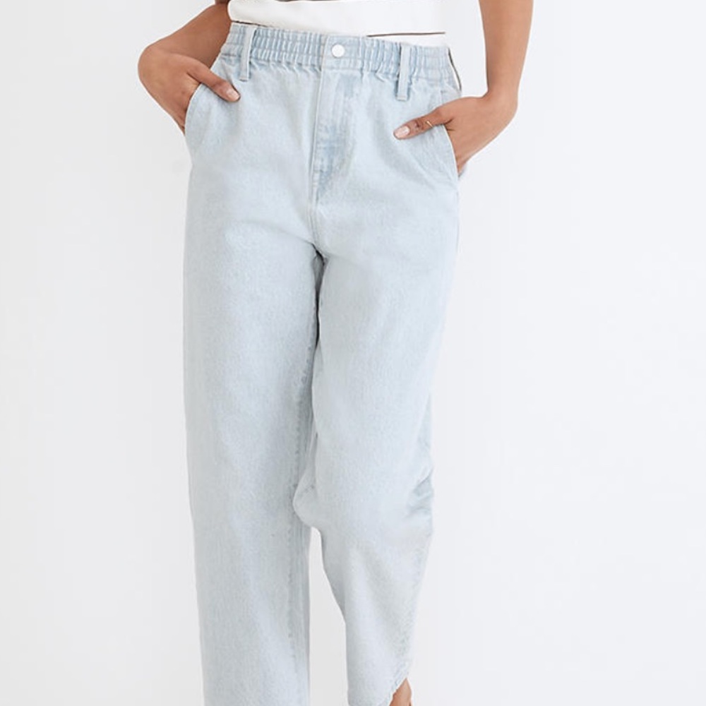 NWT - Madewell Pull-on Balloon Jeans in Brittany Wash